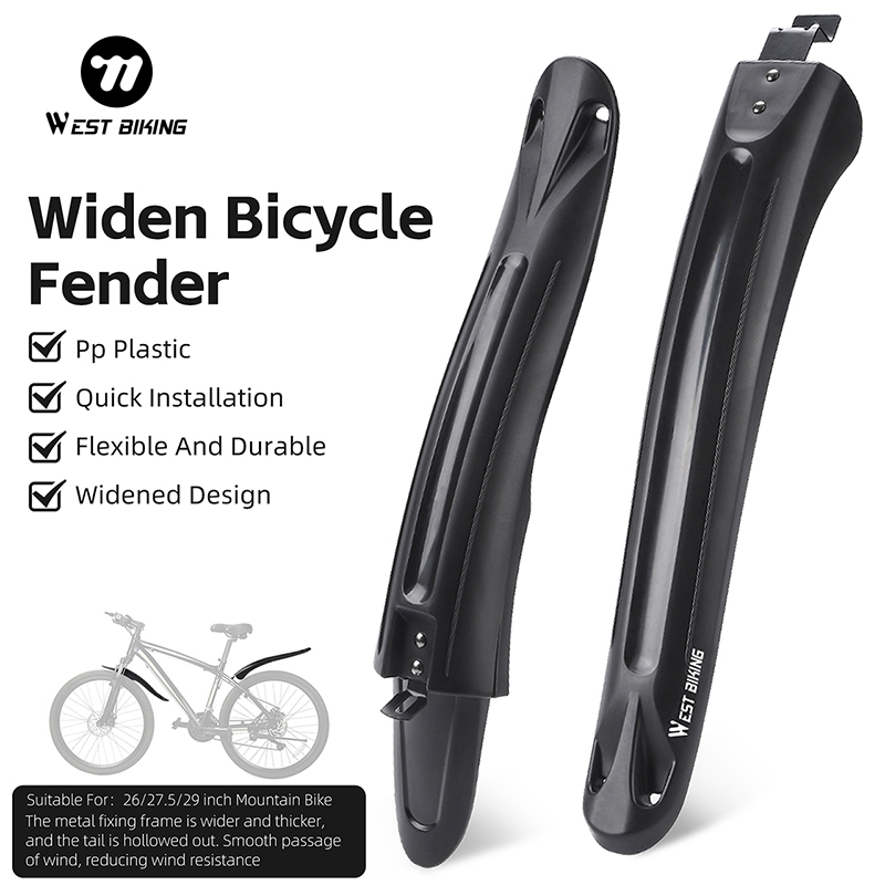 WEST BIKING 2Pcs Bike Fenders Mudguard Dustproof Cycling Splash Guard Universal Bicycle Mudguard Splash Proof for Mountain Bike