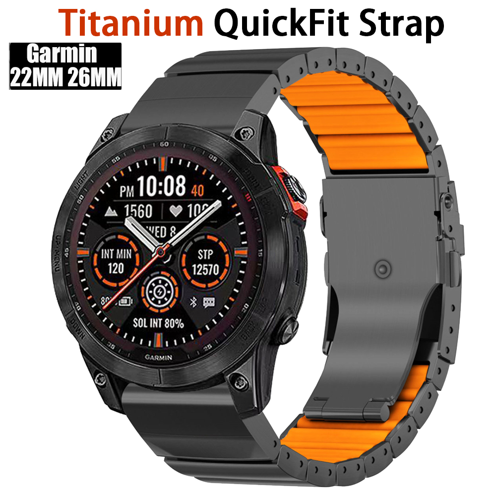 22mm 26mm QuickFit Titanium Band For Fenix 8 E 51mm 47MM 7X 6 5 Luxury Business Watch Band For Approach 70 Strap
