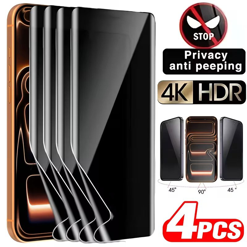 4Pcs Privacy Hydrogel Film For 9 9i 10S 10T 11X 12X Screen Protector Without Fingerprint Ulock For 12 Plus 9 10 Pro