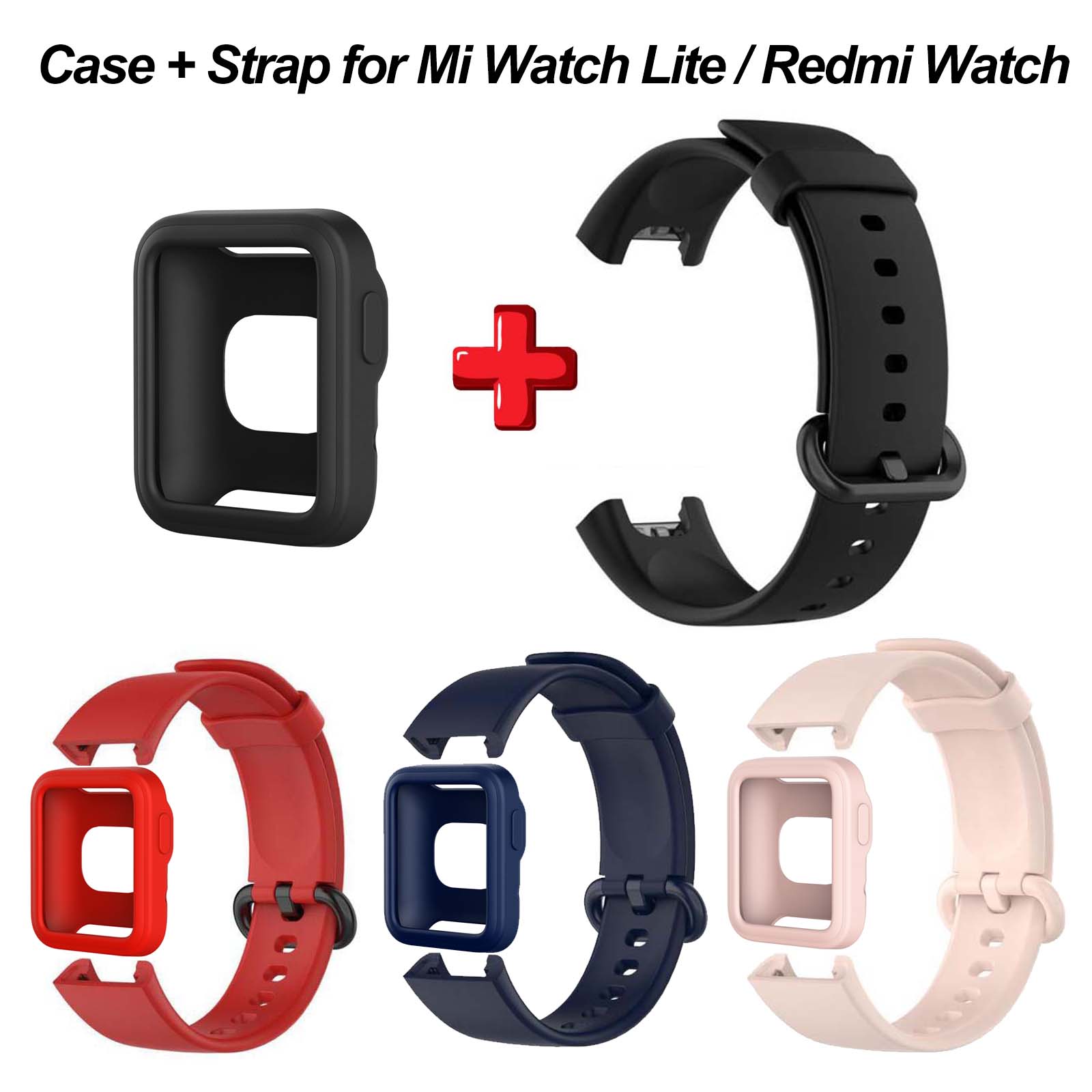 Silicone Strap For Mi Watch Lite Band with Soft Case Replacement Watchband Bracelet Redmi Watch 1 Bracelet