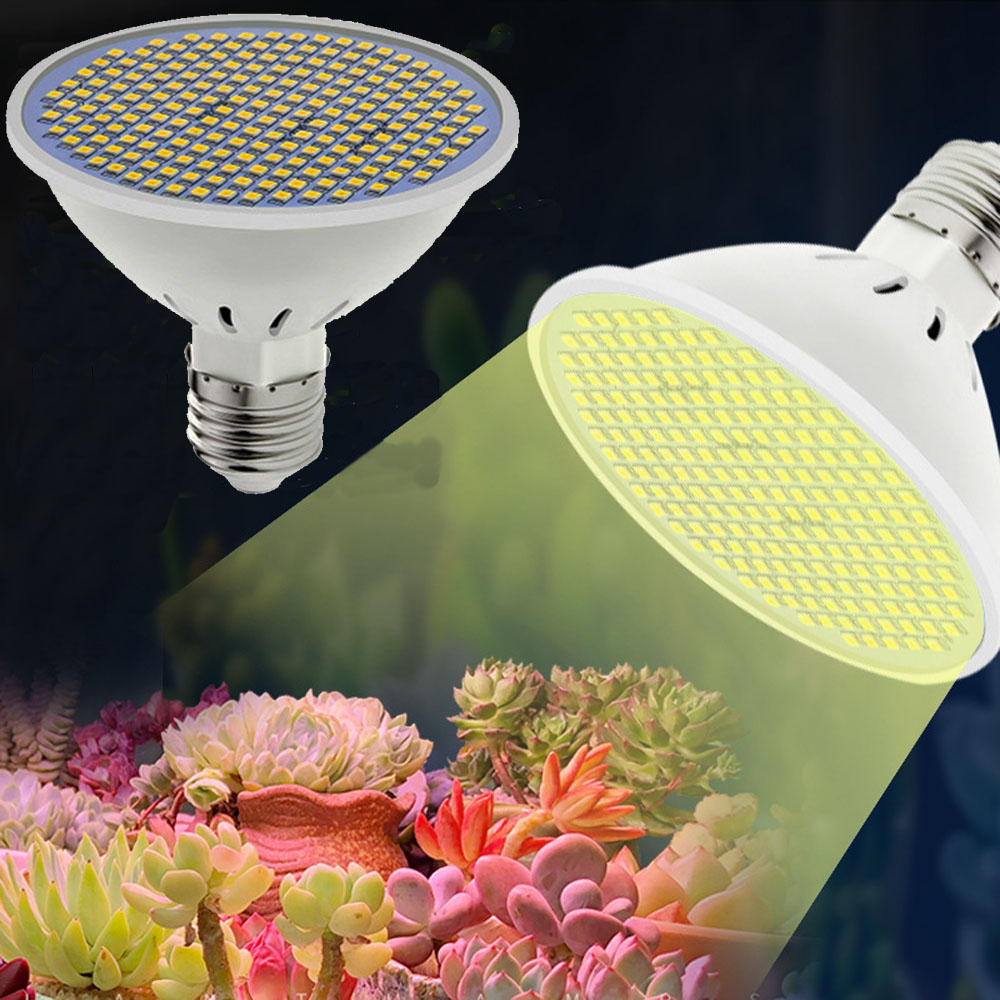 LED plant growth lamp E27 screw 200-300 beads red and blue full-spectrum fill light lamp