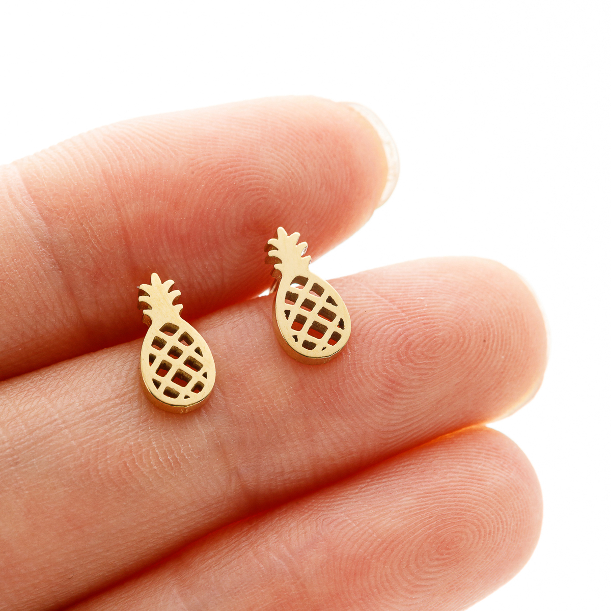 1 Pair Cute Small Pine Stud Earrings For Women Girl Summer Jewelry Stainless Steel Statement Earrings pendientes mujer pen gpt