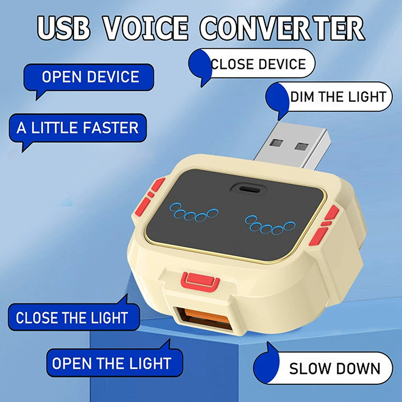 Smart Voice Activated USB Switch, Auto-Dims Lights & Adjusts Fan Speed via English Commands, No App Needed
