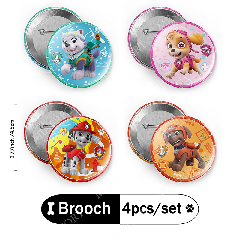 Paw Patrol Cartoon Brooch Combination Cute Round Exquisite Badge Brooches Creative Pin For Clothes Hat Backpack Accessories