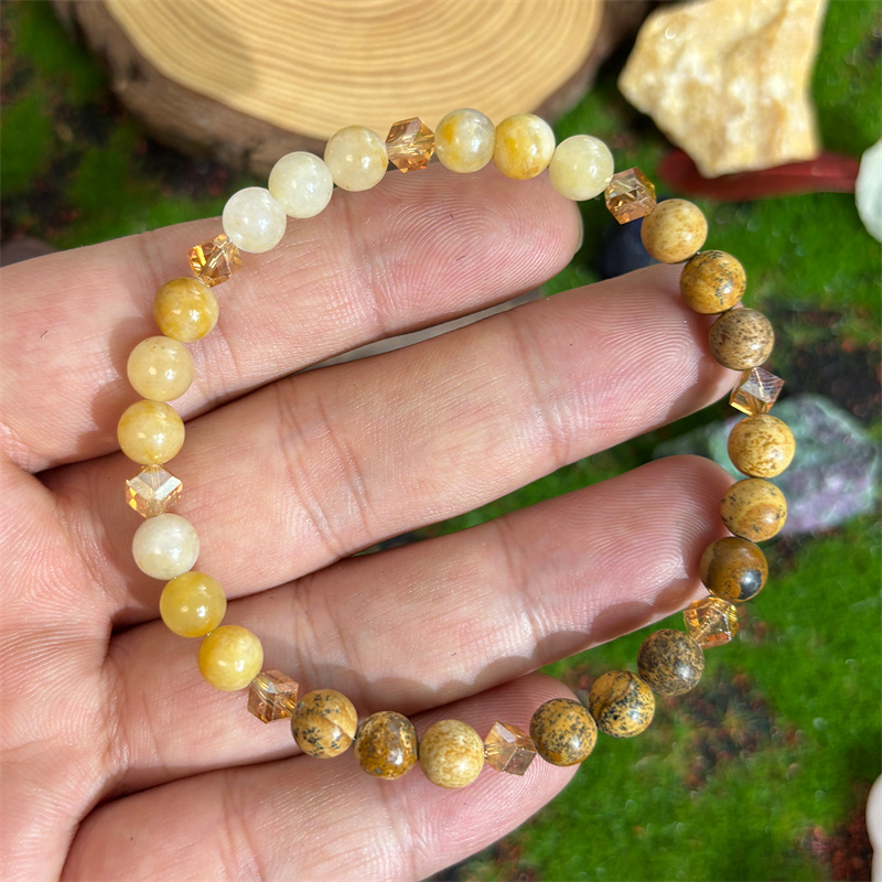 New 1 Citrine Natural Stone Bracelet Promotes Abundance and Success Unisex Handmade Jewelry 6mm