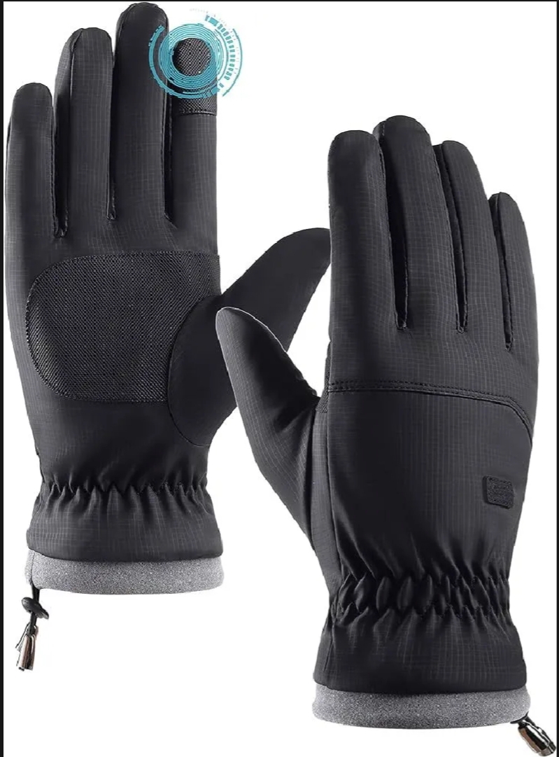 High Density Waterproof And Windproof Fabric | Thick Warm Fleece Inside Winter Gloves For Men | Touchscreen Function Glove | Palm Silicon Design For Superior Hand Grip While Driving Motor Bike | Fashion Glove