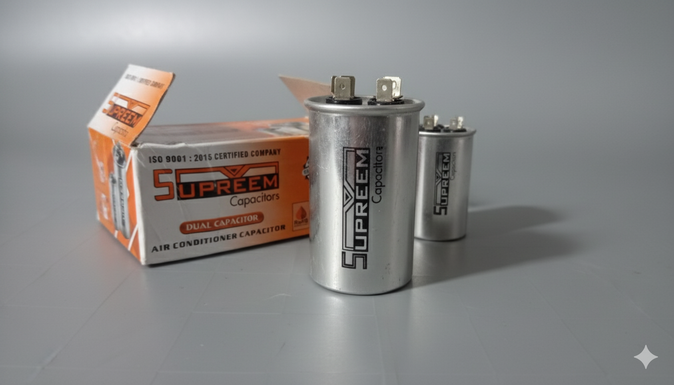 SUPREEM 55uF Air Conditioner Capacitor 440 VAC \pm5% | Heavy Duty AC Compressor Motor Run