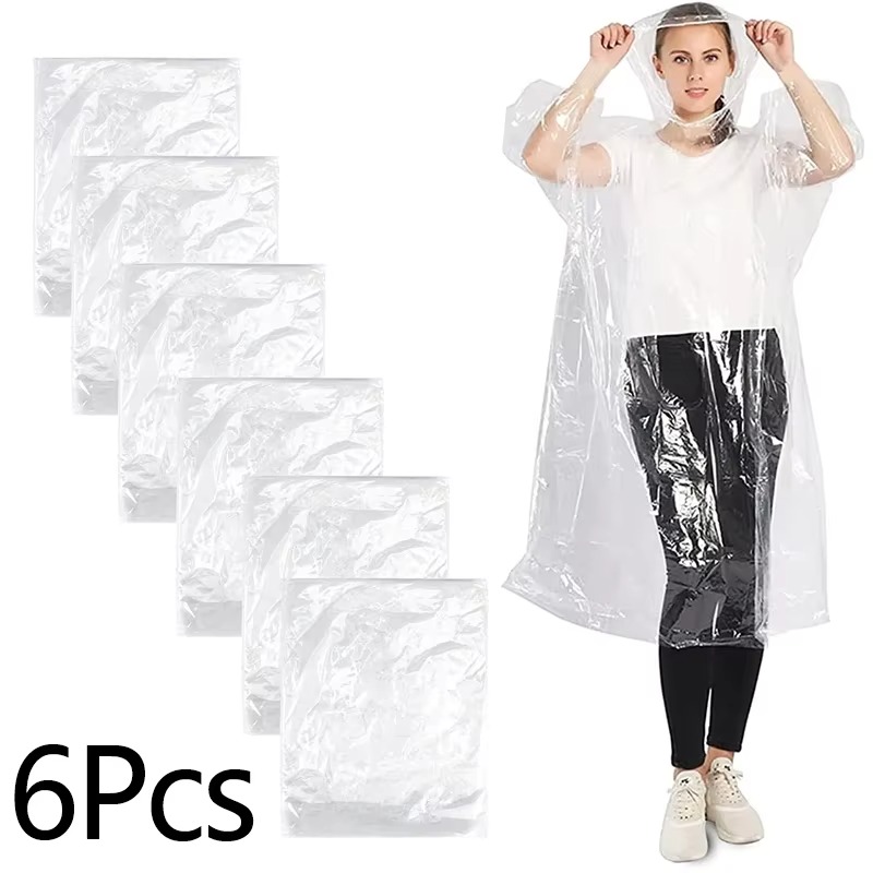 Disposable waterproof raincoat, outdoor hiking and mountaineering emergency multi-color transparent portable raincoat