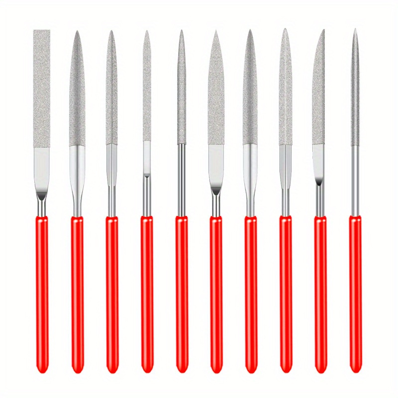 Multifunctional Diamond File Ten Piece Set Mini Needle File Set For Stone Glass Metal Carving Hand Tools 3x140MM