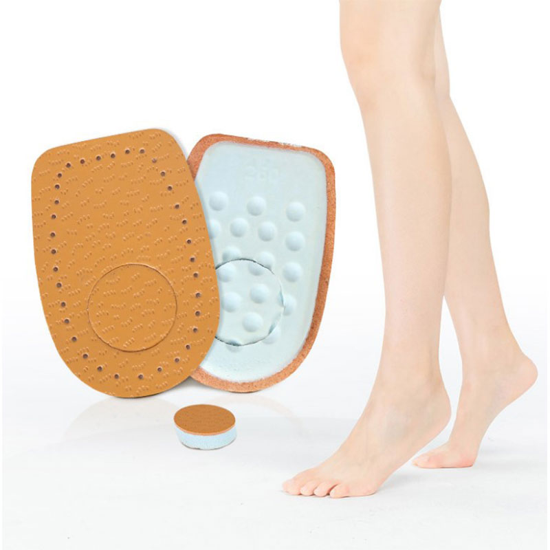 1Pair Leather Insoles Back Pad Heel Cup Half Code Pad Soft High Heel Insoles Shock Absorbing Hiking Shoe Insoles