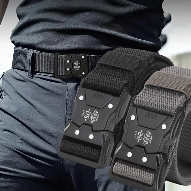 New 1pcs Versatile Men's Belts - Durable, Adjustable Design - for Outdoor Hunting & Sports Enthusiasts Men Belt