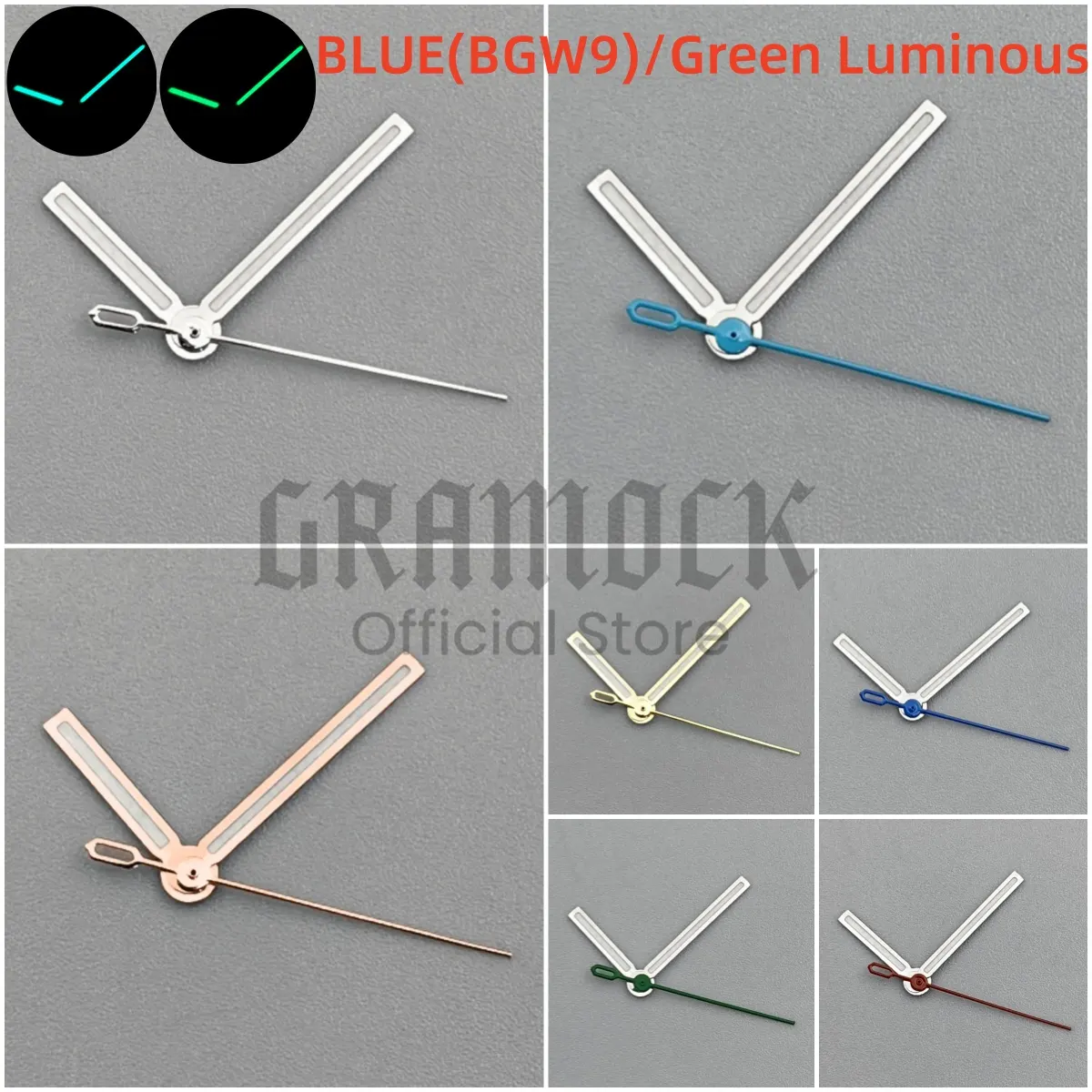 GRAMOCK NH35 BGW9/Green Luminous Watch Hands Rose Silver Gold Red Blue Watch Pointers Fit NH35 NH36 Movement Watch Accessories - image 1