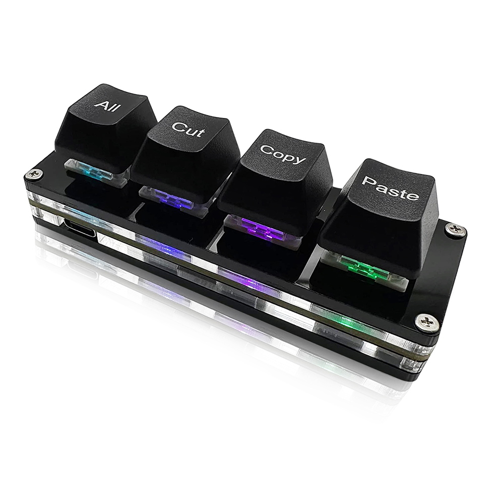 Mini 4-Key Select All Cut Copy Paste Macro Pad Ctrl A X C V Shortcut One Handed Keyboard RGB Gaming Mechanical Keyboard OSU Key
