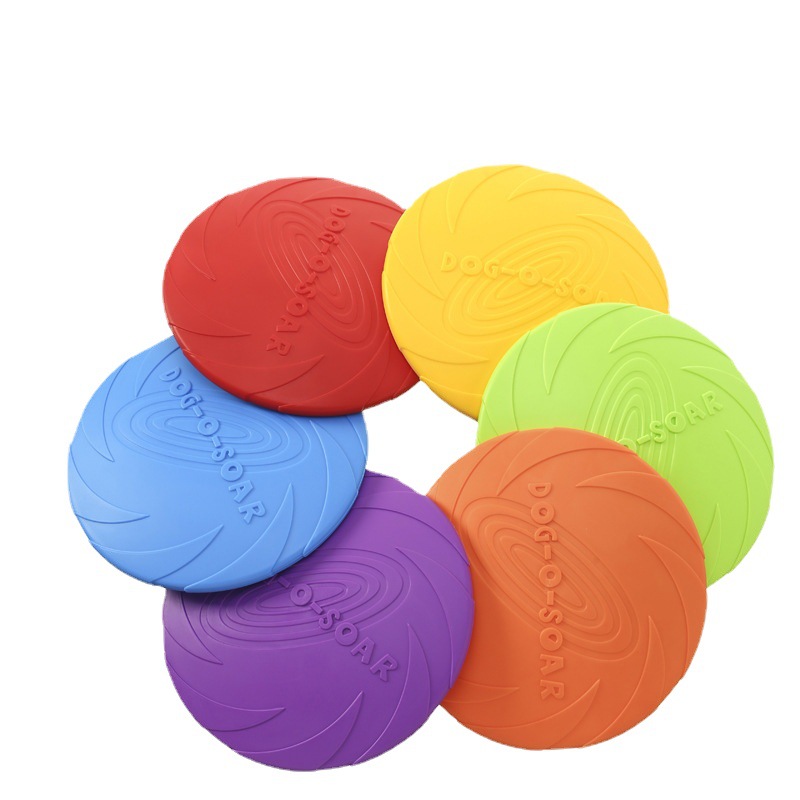 Dog Toys Silicone Flying Disc Multicolor Chew Toy Puppy Outdoor Training Interactive Pet Supplies Frisbee Durable