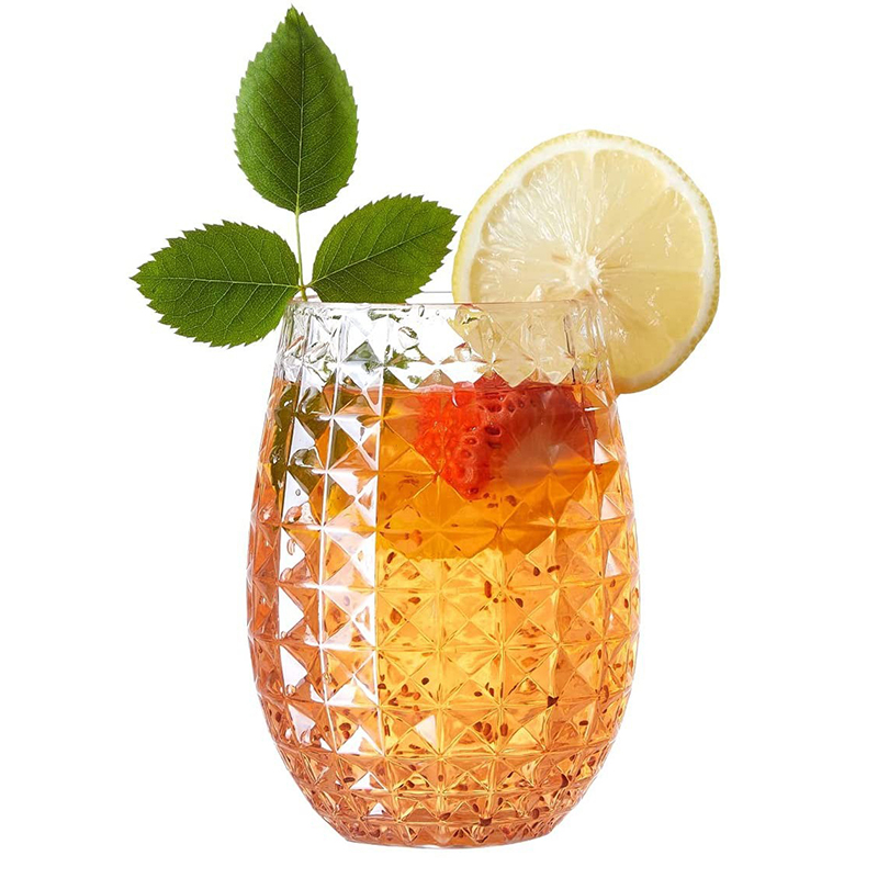 Glasses Cocktail Juice Drinking Plastic Cups - Unbreakable Reusable and Recyclable for Outdoor Pool Party Picnics