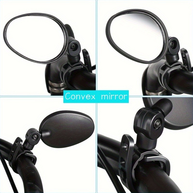 1/2pcs bicycle rear view mirror oval rear view 360° rotatable rotatable shock-proof handlebar mirror