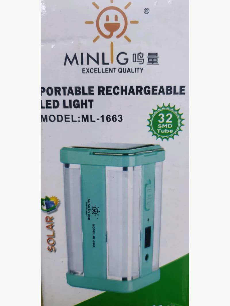 MINLIG ML-1663 Solar Rechargeable LED Light | Home & Emergency Use | Portable