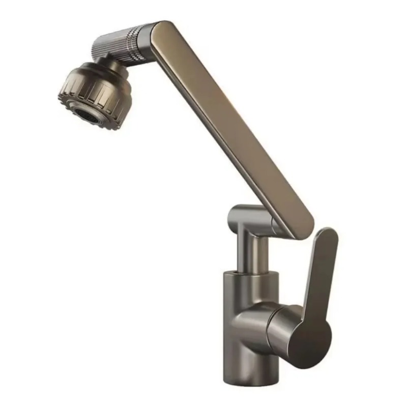 Universal Faucet Bathroom Splashproof Faucet Bathroom Countertop Basin Kitchen Hot and Cold Tap Faucet Accessorie Mechanical Arm