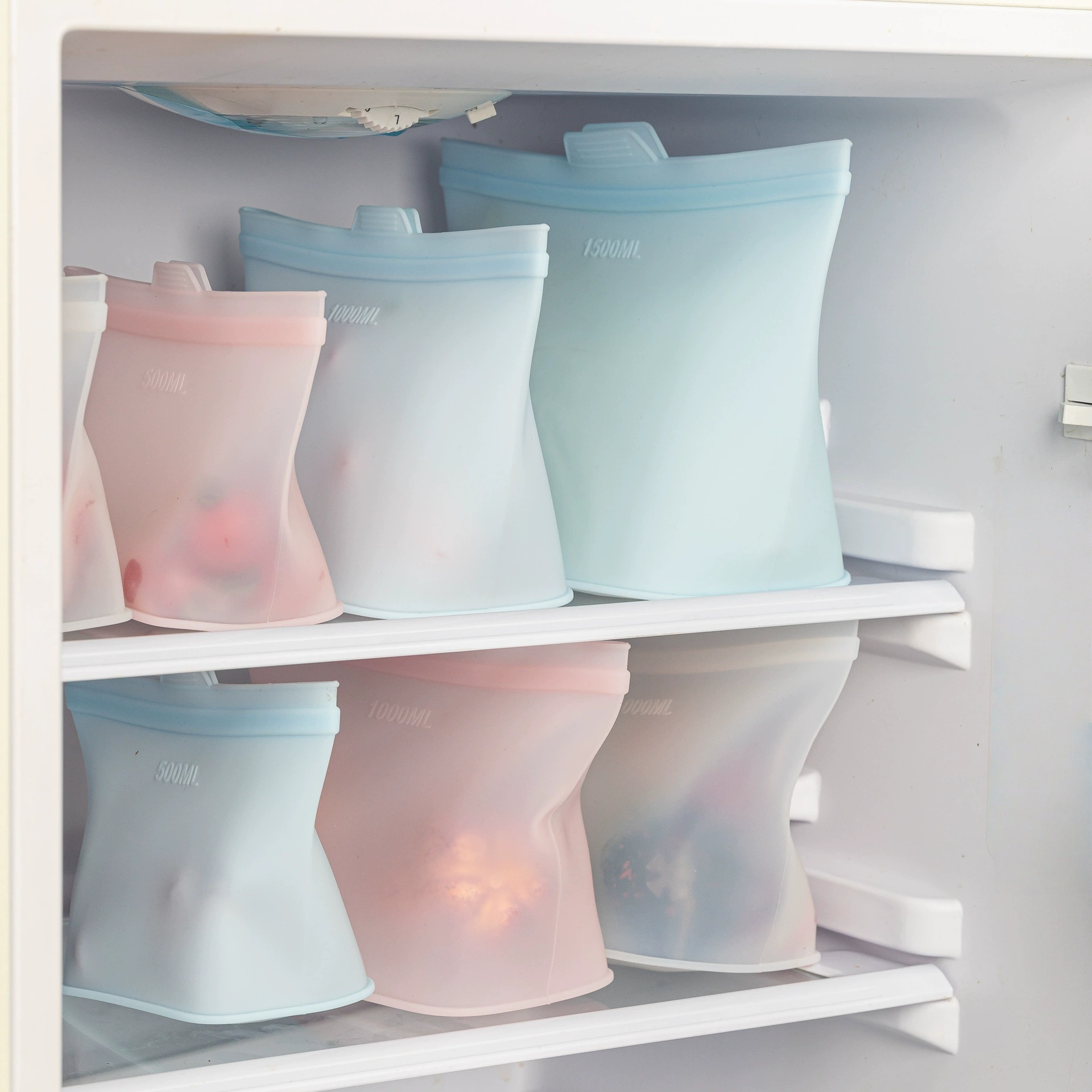 Greater Reusable Silicone Food Storage Bags, Stand Up Zip, Multi-Use Storage Containers, Dishwasher, Microwave, and Oven Safe