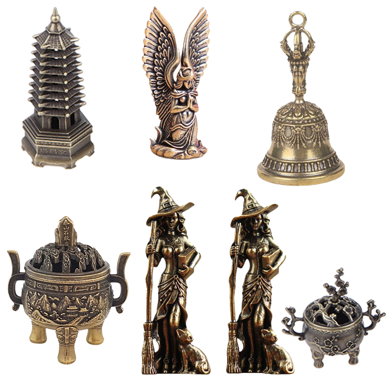 1PC Vintage Metal Incense Burner Zodiac Horse Statue Ornament Brass Horse Feng Shui Figurine Miniatures Crafts Office Home Decor