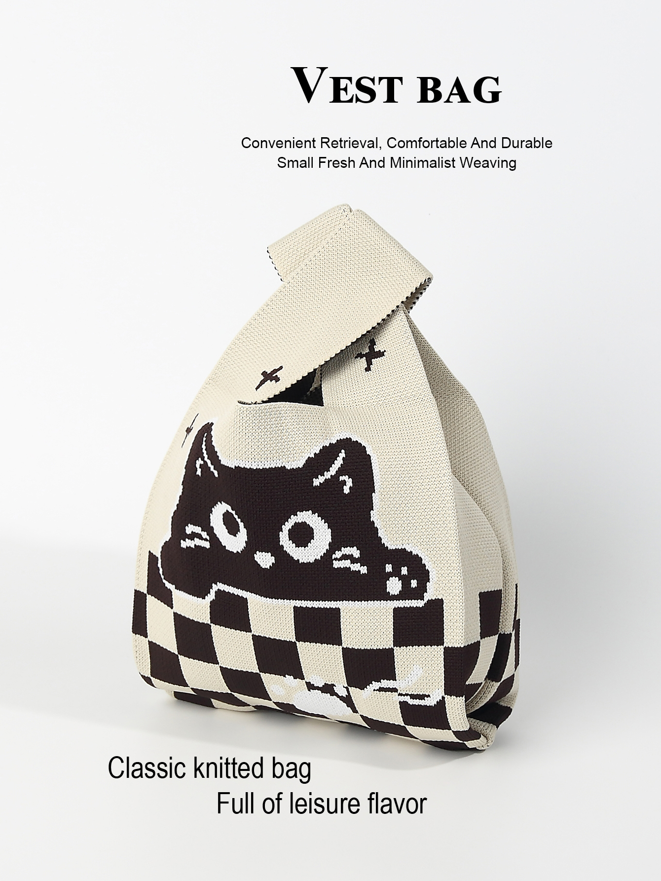 1 Cute Cartoon Cat-Patterned Handbag, Suitable for Carrying Your Phone, Keys, Cosmetics, and Glasses. It Can Be Used in All Seasons, for Daily Use, Vacation, School, Commuting, Shopping, Taking Photos, and Outings. It Is Fashionable and Versatile for a...