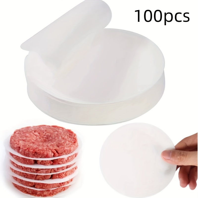 100pcs Round Silicone Oil Paper Hamburger Patty Blotting Oil Paper Barbecue Tool For Oven Bakeware BBQ Grill Absorbing Oil Sheet