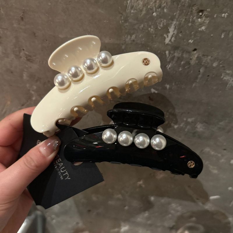 1PC New Korean classic pearl large size hair clip with multiple strands of hair, ponytail clip hair accessory