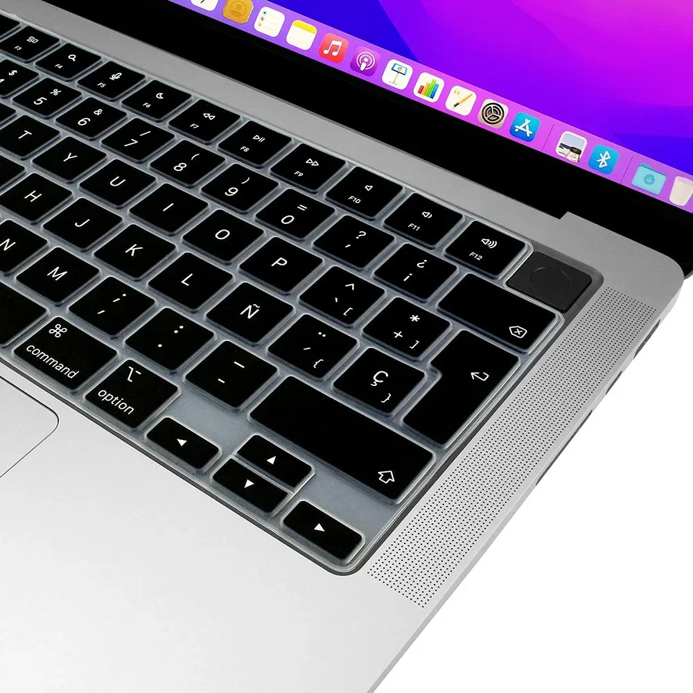 Keyboard protective film silicone for 12-16" MacBook Air/Pro M1 M2 M3 Spanish keyboard cover soft protection accessories black