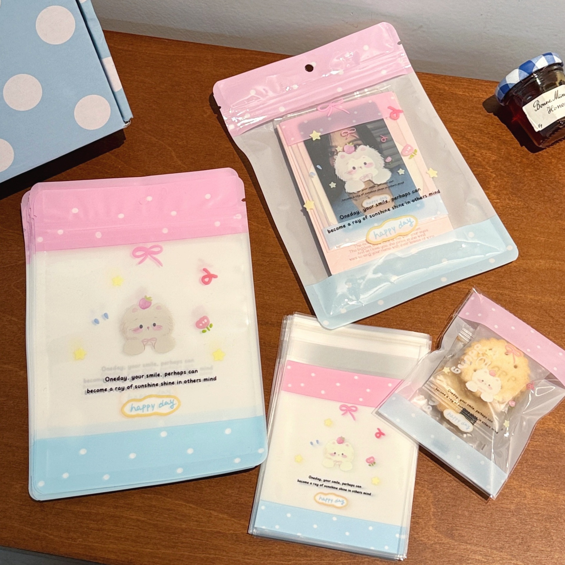10/50/60 Pcs Cute Dog Self-Adhesive Bags Collection Perfect for Planner Small Packaging Bags Self-Sealing Bags