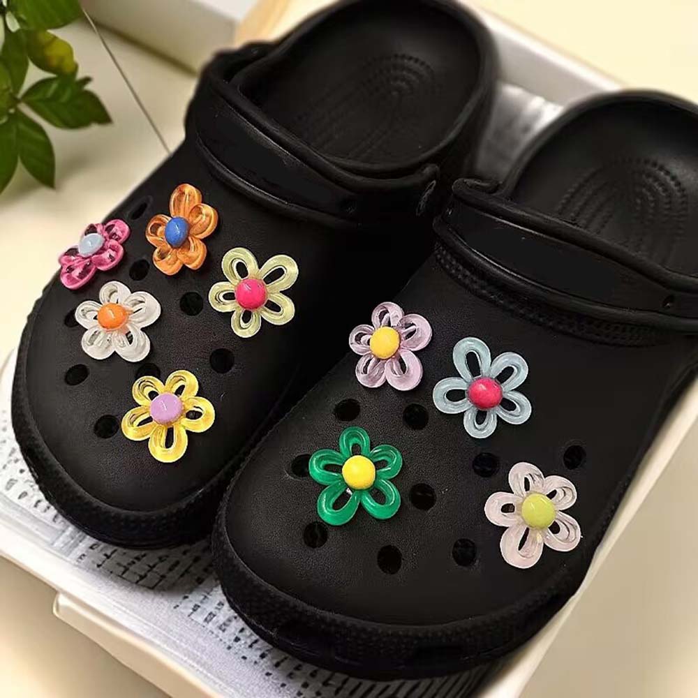 [No Shoe]New Hollow Out Jelly Flower Decor Accessory Hole Shoe DIY Buckle Summer Removable Shoe Fashion Decor DIY Accessories
