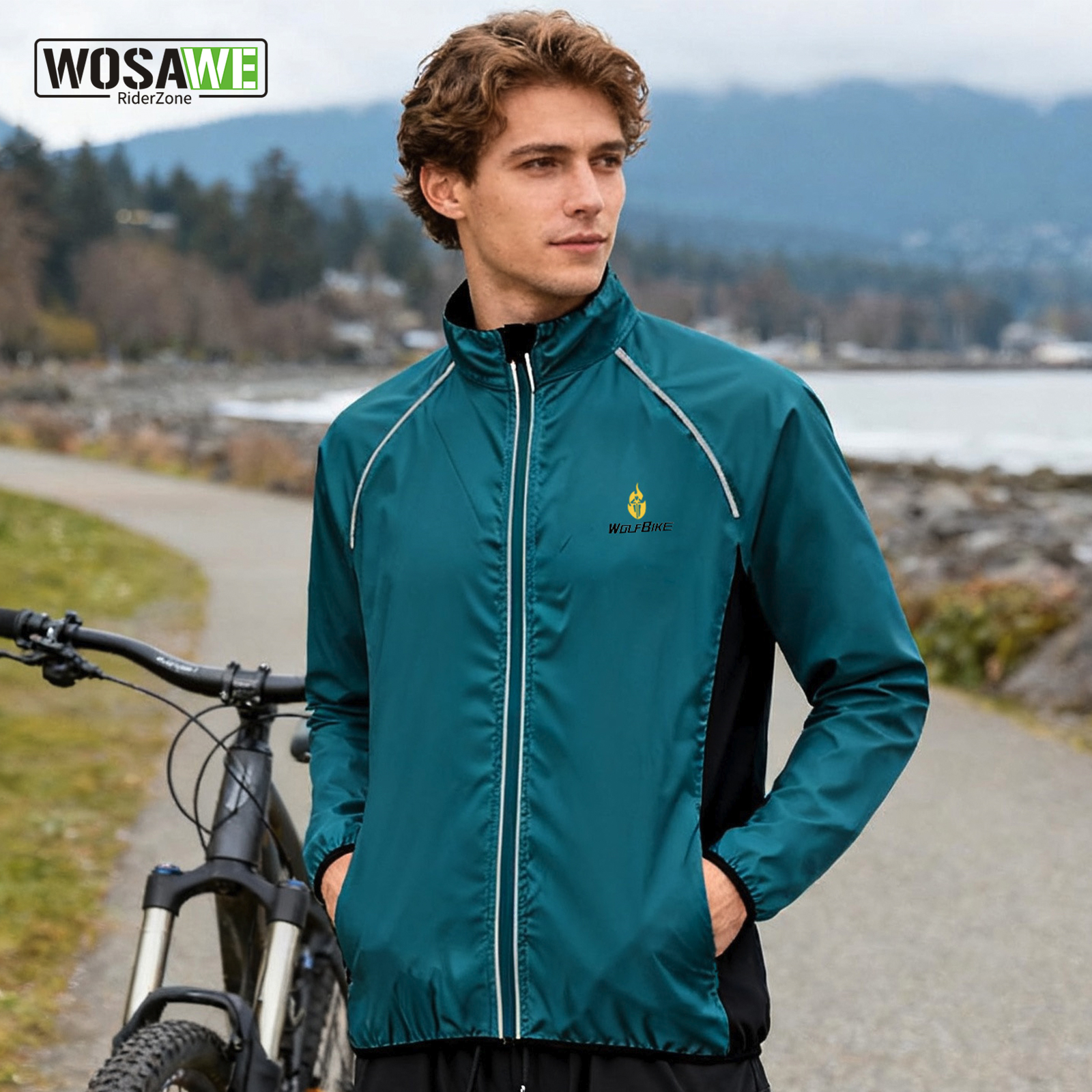 WOSAWE Windproof Cycling Jackets Lightweight Summer MTB Bicycle Jackets Windbreaker Riding Outdoor Sunscreen Riding Equipment