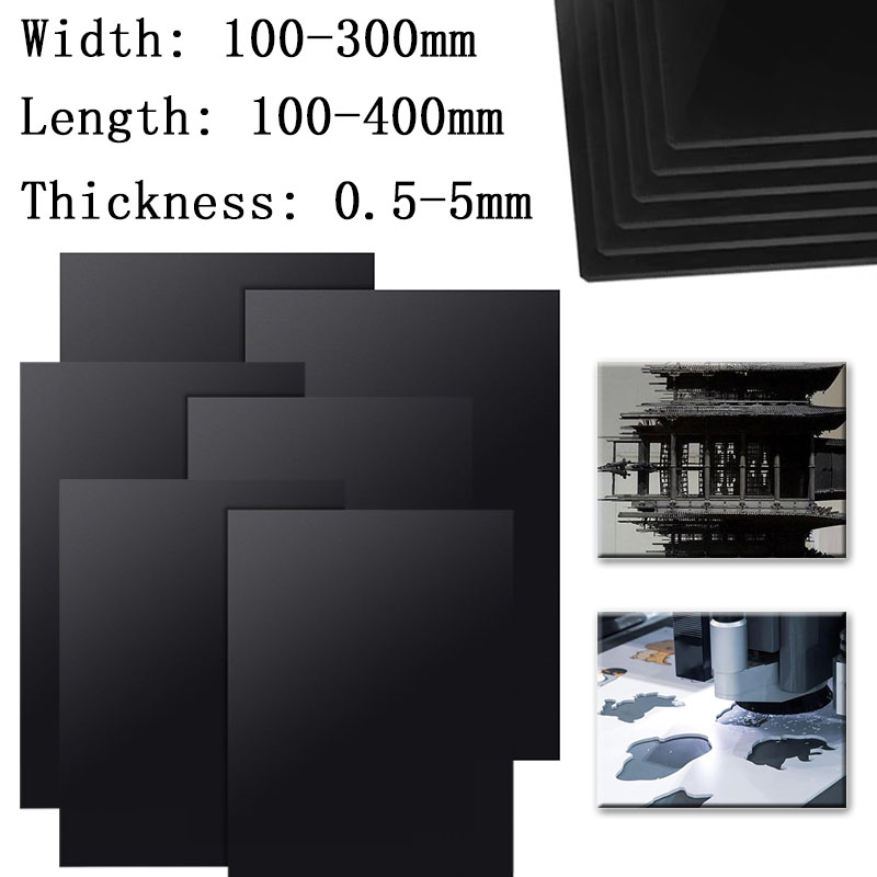 1 PCS Black ABS Plastic Sheet 0.5mm-5mm DIY Model Craft Sheets for Cosplay Model Making Multiple Parts Thickness Options