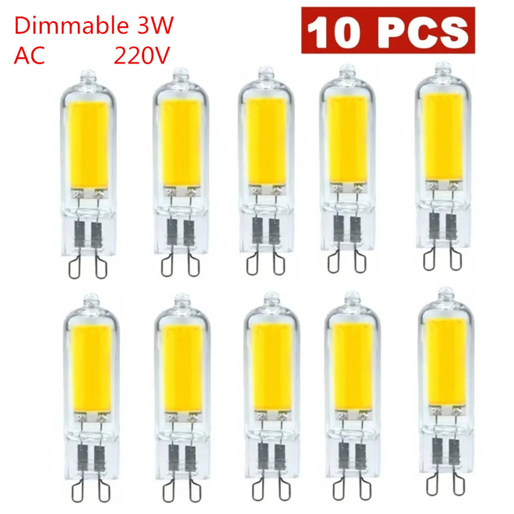 10pcs Super Bright G9 LED Light Bulb 3W 220V Glass Lamp Constant Power Light LED Lighting 240V COB Bulbs
