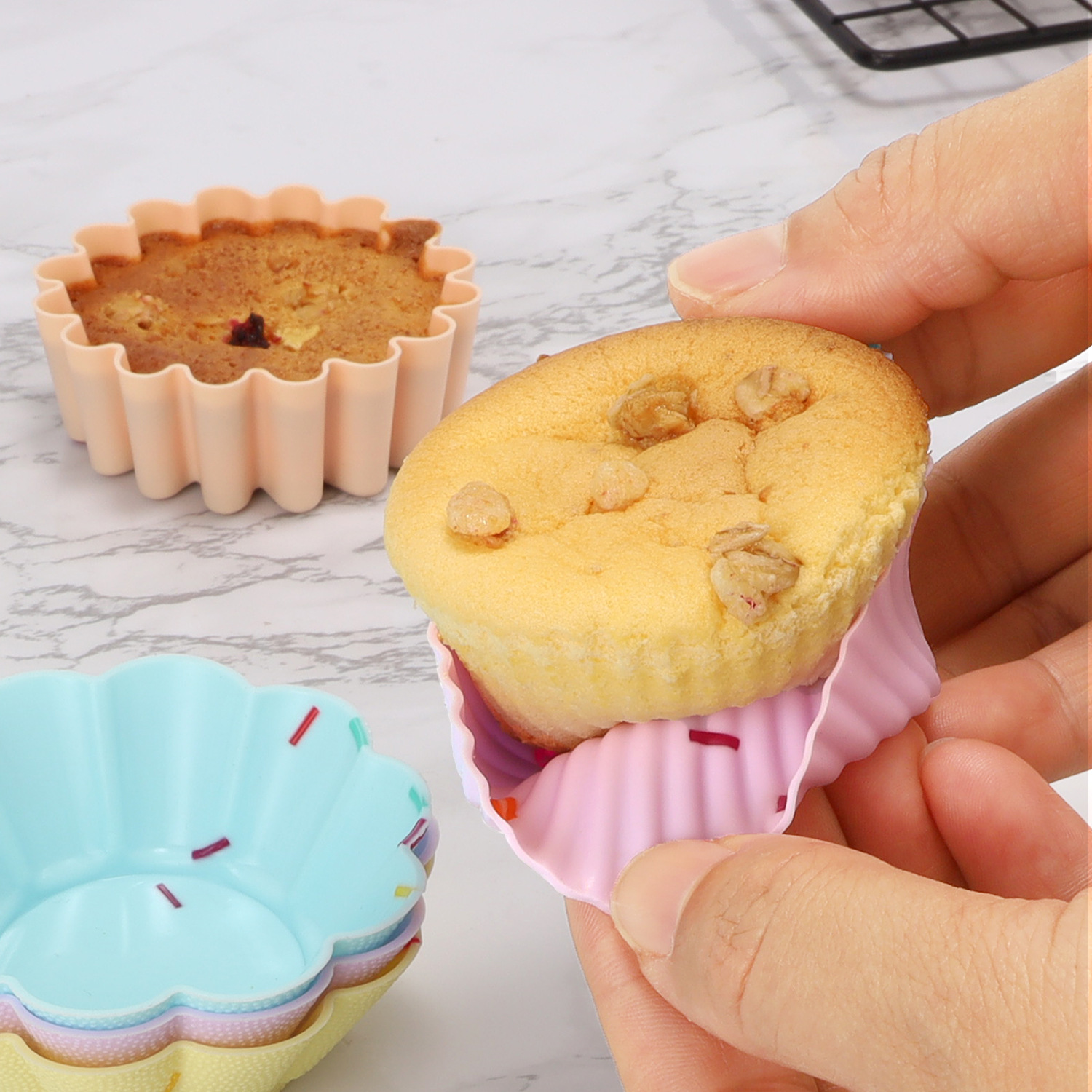 5Pcs/Set Silicone Cake Mold Muffin Cupcake Baking Molds DIY Cake Decorating Tools Cake Cup Kitchen Cooking Bakeware Maker