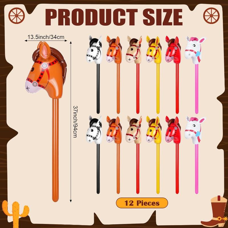 New Sale 1Pcs Inflatable Horse Head Balloon Blow Up Pony Stick Toy Halloween Party Supplies Inflatable Stick Children's Toys