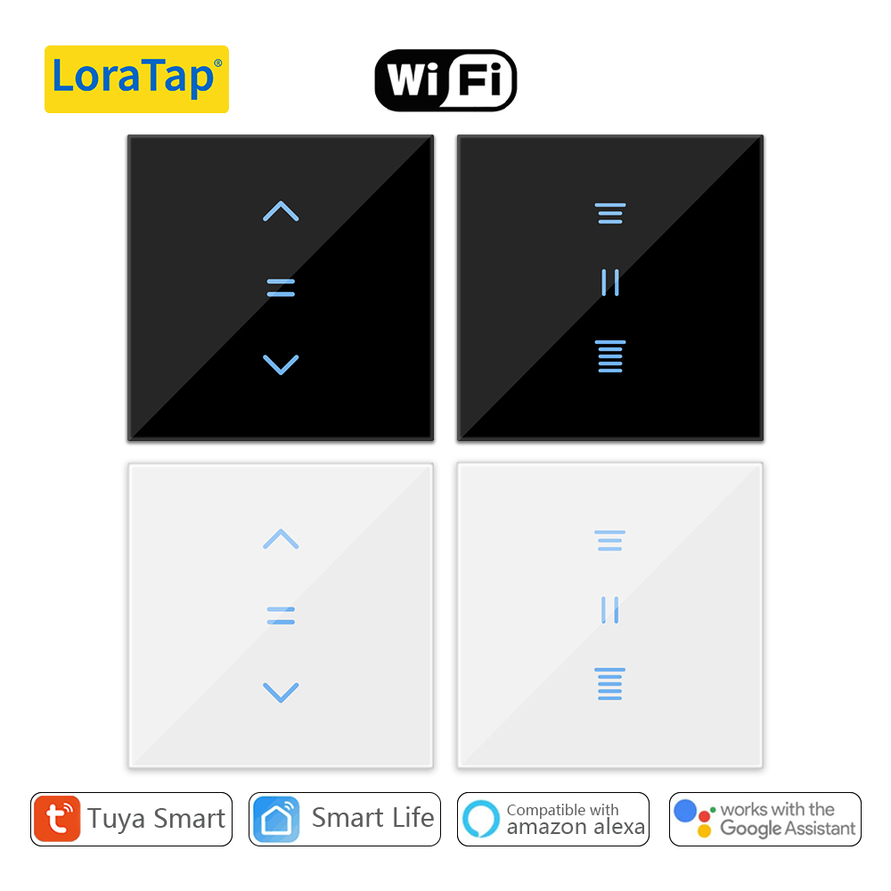 LoraTap ZigBee Tuya Smart Curtain Switch for Tubular Motors Travel Timer /Alexa Voice Control Remote Operation
