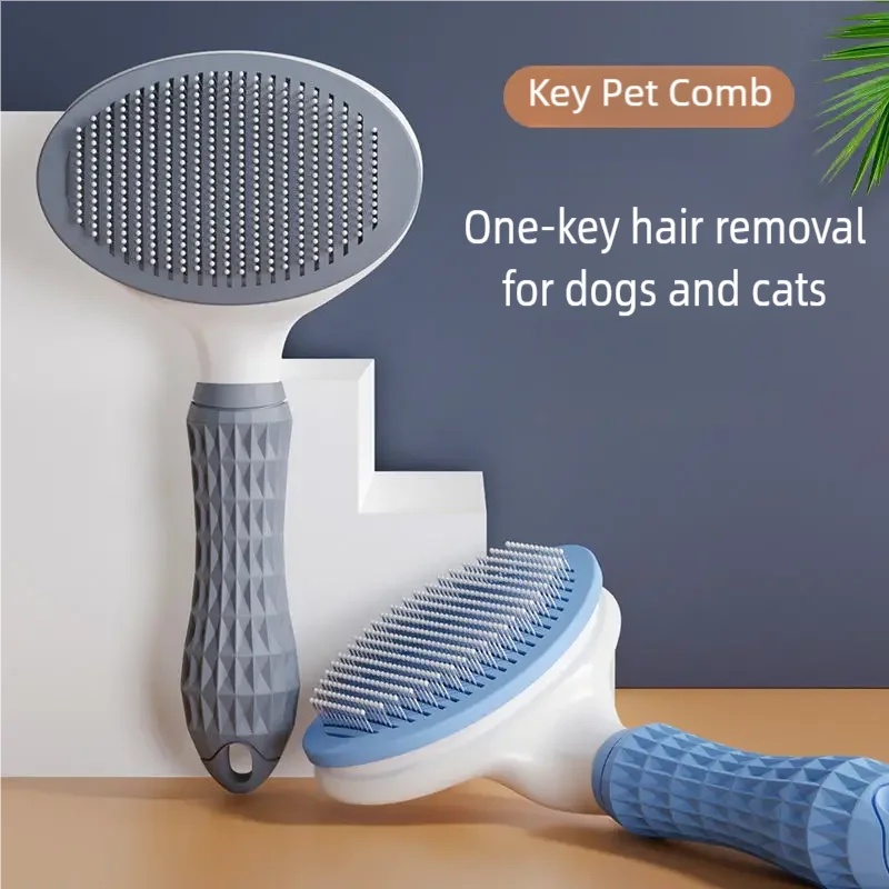 Dematting Pet Comb Self Cleaning Dog Cat Hair Remover Brush Lightweight Grooming Tool for Indoor Outdoor Pet Use