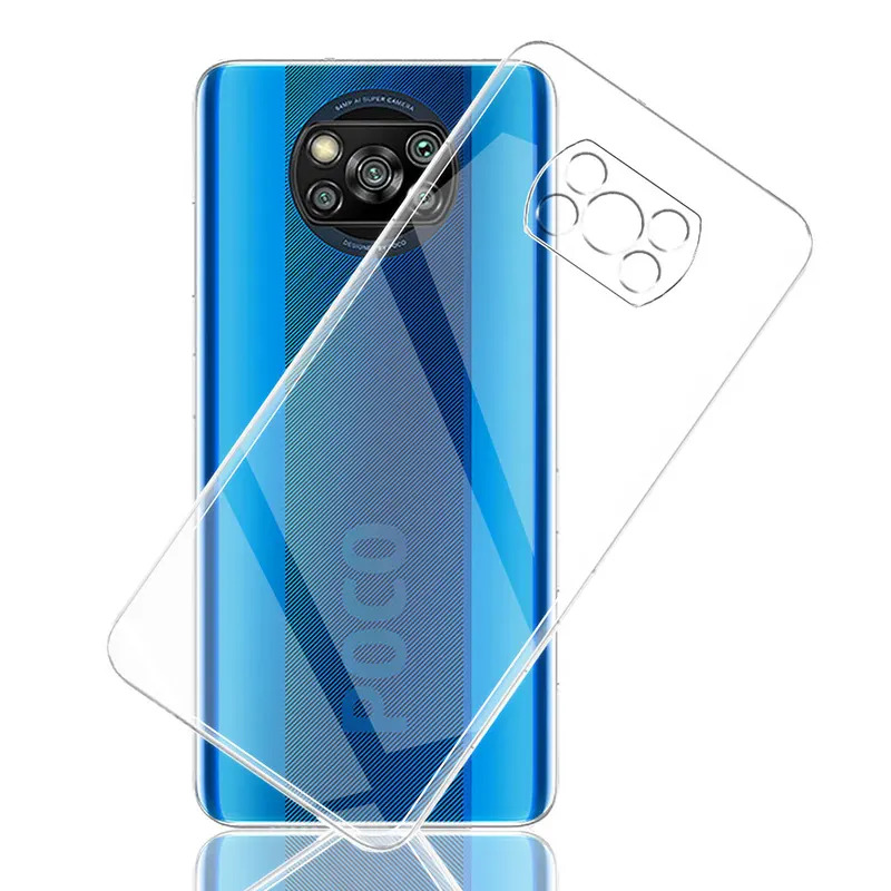 For POCO X3 X 3 X3Pro Pro Little X3NFC NFC Clear Case Silicon Soft Back Cover Phone Cases Clear Ultra Thin Bumper Coques