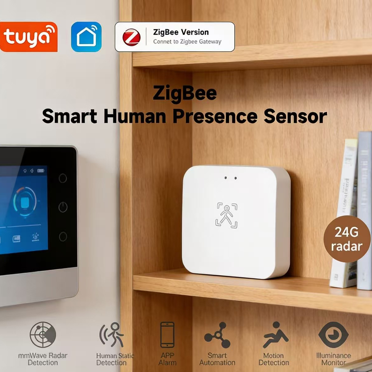 Tuya Zigbee Human Presence Detector 24G Radar PIR Motion Sensor Works with Alexa Assistant Smart Home Security