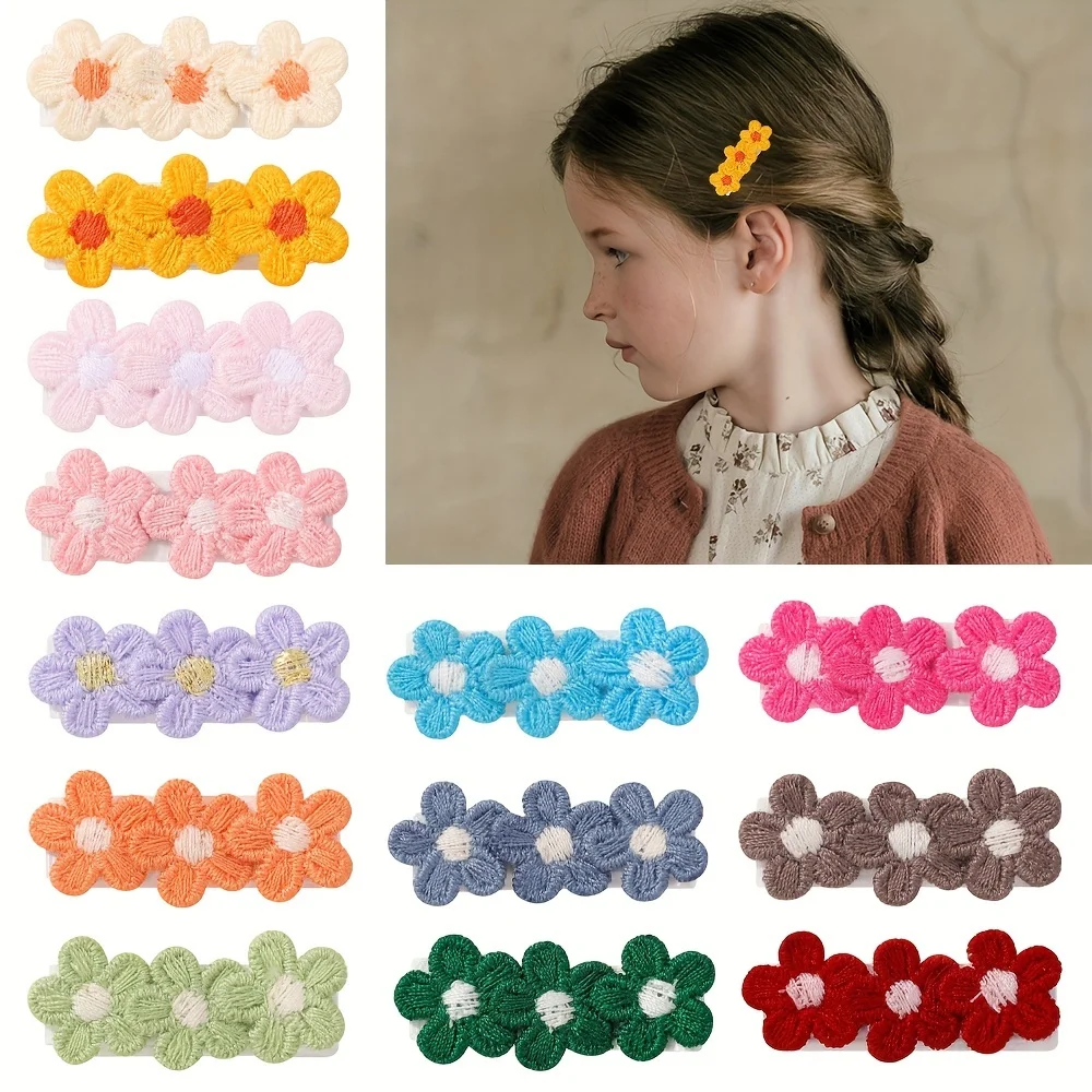 10Pcs/Set Baby Mini Flower Hair Clip Cute Hairpins for Toddler Children Girl Lovely Clips Barrettes Headwear Accessories