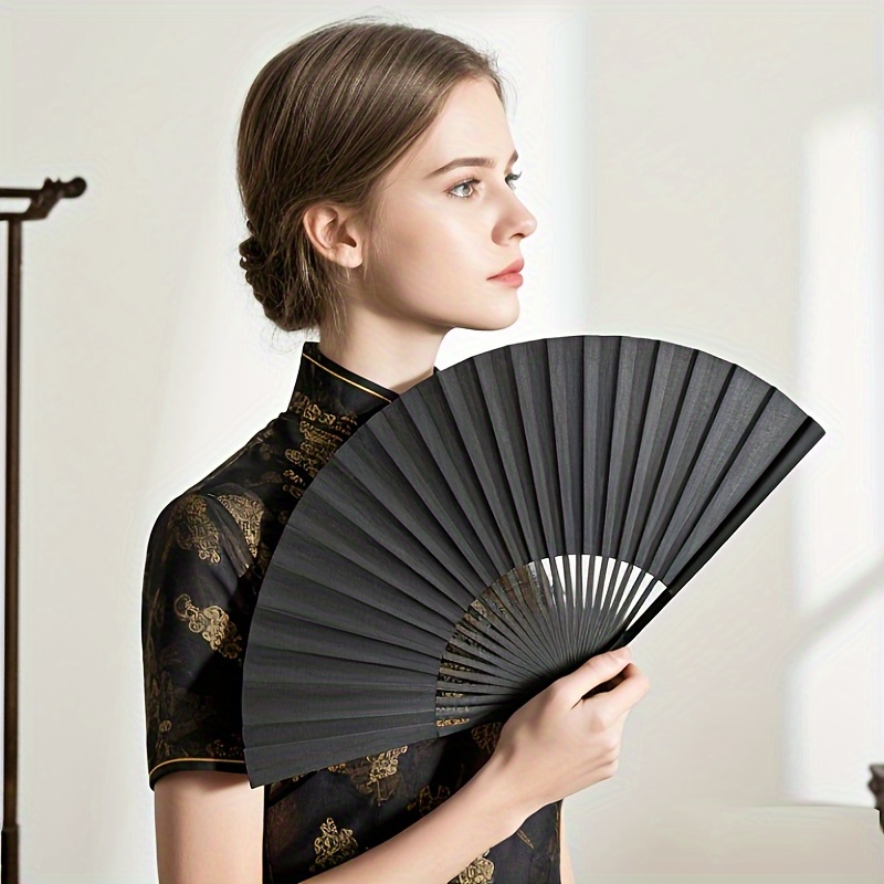 1pc Japanese Chinese Style Bamboo Folding Fan, Elegant Retro Wedding Summer Cooling Fan for Cultural Events Photoshoot Ceremony