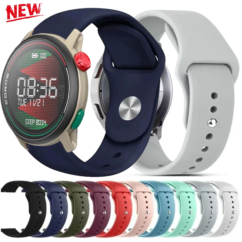 18mm 20mm 22mm Silicone Strap for COROS Watch APCE Pro/4/APEX 4 42mm/2 Pro Soft Adjustable Watchband CMF Watch 3-2-1 Pro Correa