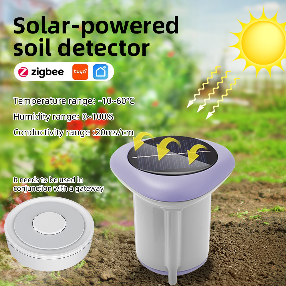 Tuya Smart ZigBee Solar Soil Sensor Temperature and Humidity Meter Thermo Hygrometer Home Garden Automation Irrigation Detector