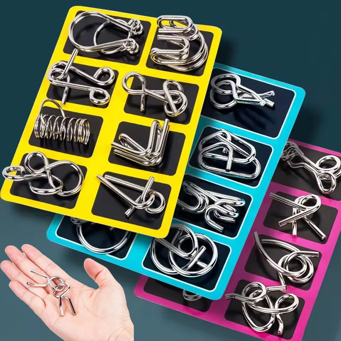 Stainless Steel Chinese Ring Puzzle Intellectual Brain Teaser IQ Development Game for Children Logical Thinking