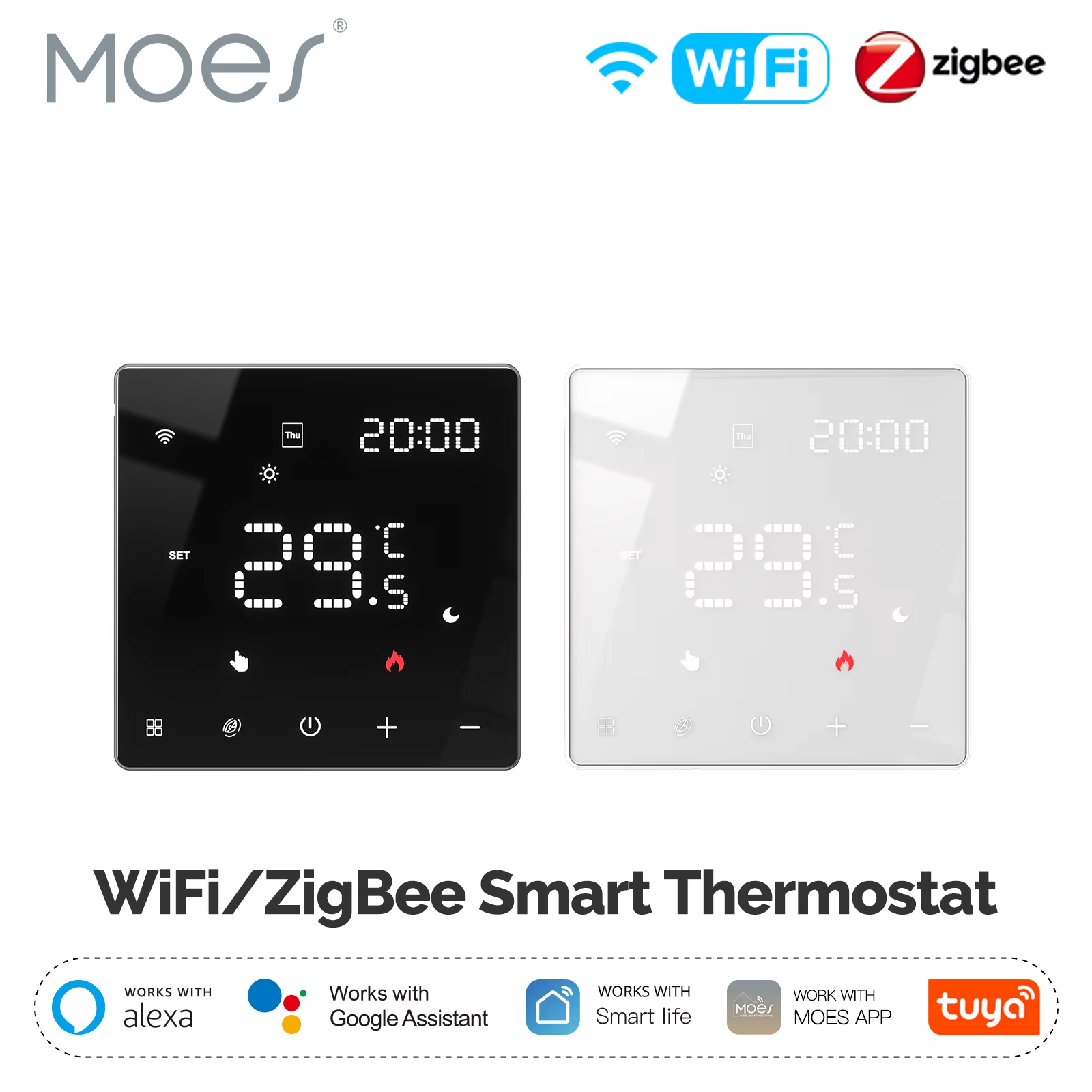 MOES Matter WiFi Smart Thermostat Temperature Controller Tuya Water Boiler Electric Heating With Alexa Smartthings