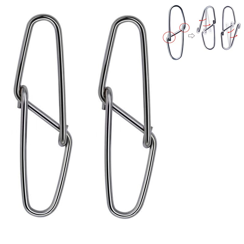 Fishing Double Lock Diamond Pin Stainless Steel Anti-Lost Fishing Clip High Strength Corrosion Resistant for Saltwater Fishing
