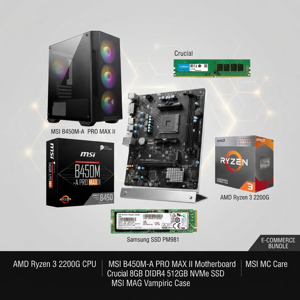 Gaming PC Desktop Ryzen 3 3200G With Radeon Vega 8 Graphics 256GB NVMe SSD 8GB DDR4 RAM Custom Build Computer CPU Only