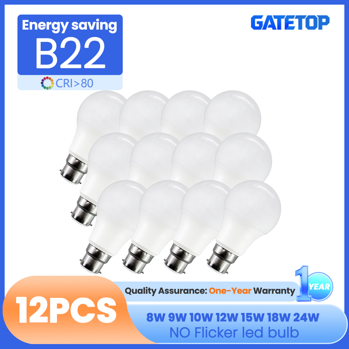 12PCS 24W 20W 8W 9W 10W 12W 15W 18W B22 No Flicker LED Bulb Lamps Light AC220V AC100-240V Cool LightS for Foyer BEDRoom Decor