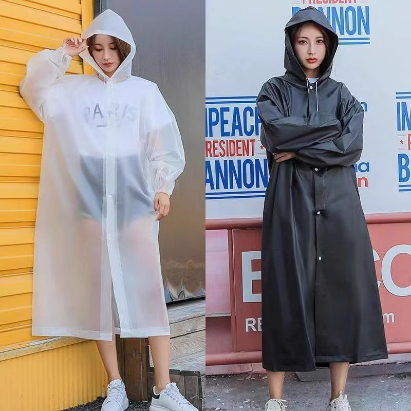 New 1PC Non-disposable Portable Raincoat Eva Poncho Outdoor Travel Transparent Unisex Raincoat For Man Rainwear