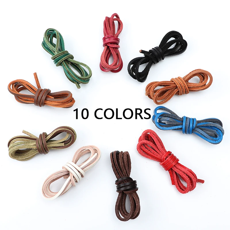 1 Pair High Quality Solid Leather Shoe Laces Flat Shoelaces Classic Multicolor Leisure Women Man Outdoor Unisex Sports Shoelaces